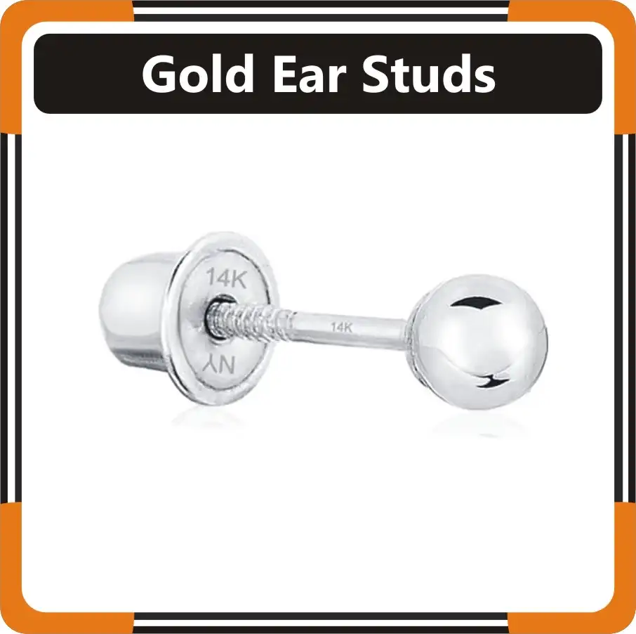 Gold Ear Studs For Ladies in USA
