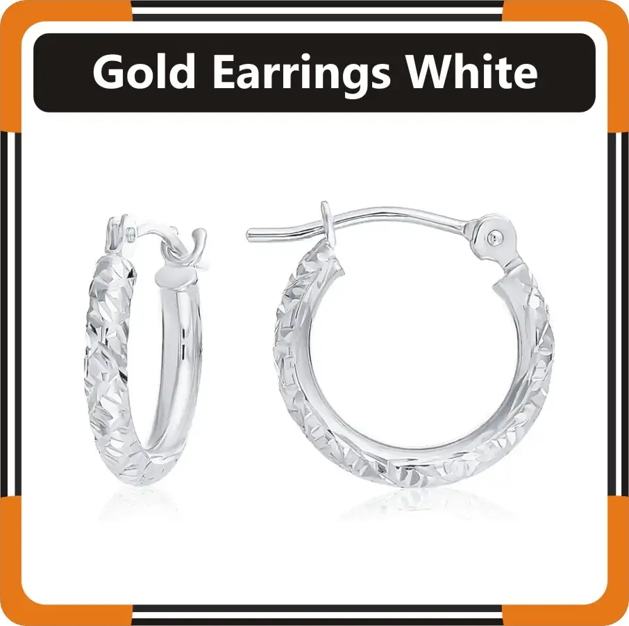 Gold Earrings White For Women in USA