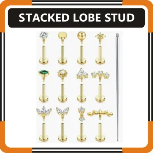 Stacked Lobe Piercing Studs