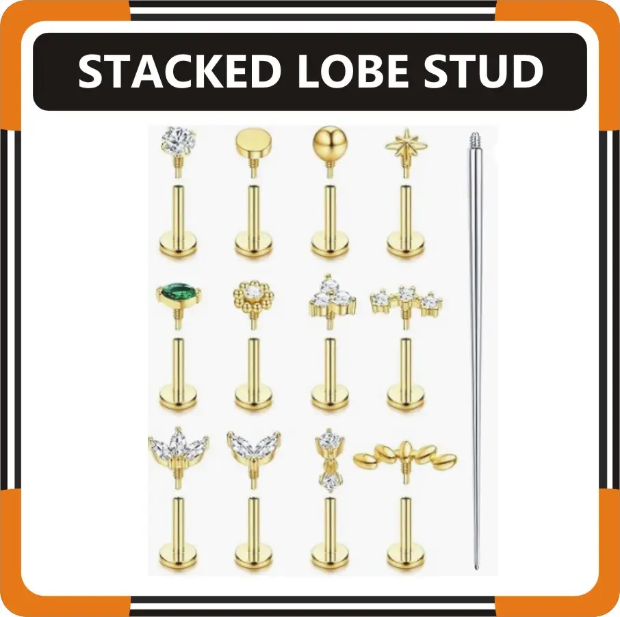 Stacked Lobe Piercing Studs